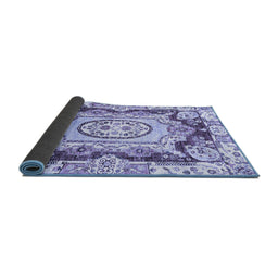 Sideview of Abstract Blue Modern Rug, abs3237blu