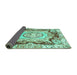 Sideview of Abstract Turquoise Modern Rug, abs3237turq