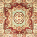 Square Abstract Brown Gold Modern Rug, abs3237