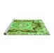 Sideview of Machine Washable Abstract Green Modern Area Rugs, wshabs3237grn