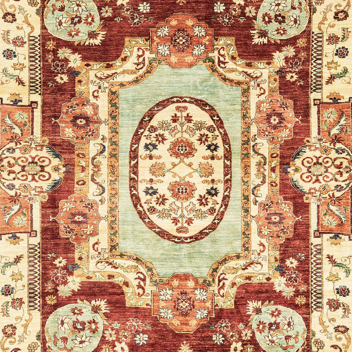 Machine Washable Abstract Brown Gold Rug, wshabs3237