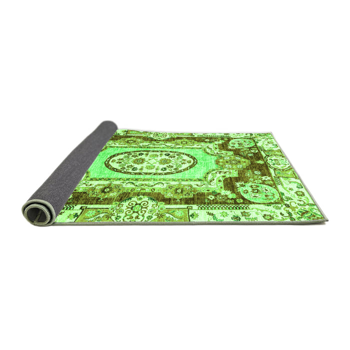 Sideview of Abstract Green Modern Rug, abs3237grn