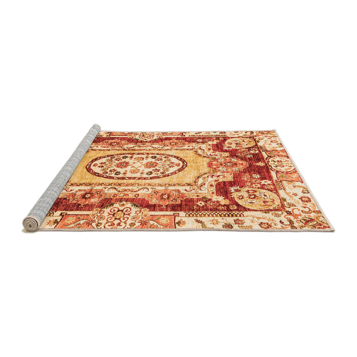 Sideview of Machine Washable Abstract Orange Modern Area Rugs, wshabs3237org