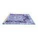 Sideview of Machine Washable Abstract Blue Modern Rug, wshabs3237blu