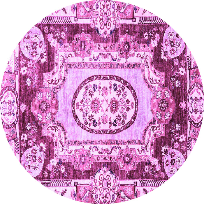 Round Abstract Purple Modern Rug, abs3237pur
