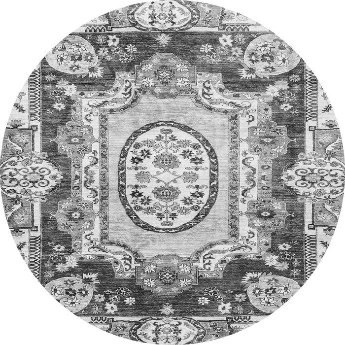 Round Abstract Gray Modern Rug, abs3237gry