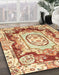 Machine Washable Abstract Brown Gold Rug in a Family Room, wshabs3237