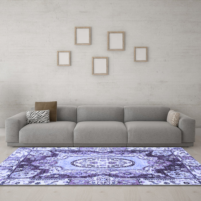 Machine Washable Abstract Blue Modern Rug in a Living Room, wshabs3237blu