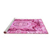 Sideview of Machine Washable Abstract Pink Modern Rug, wshabs3237pnk