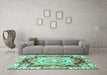 Machine Washable Abstract Turquoise Modern Area Rugs in a Living Room,, wshabs3237turq