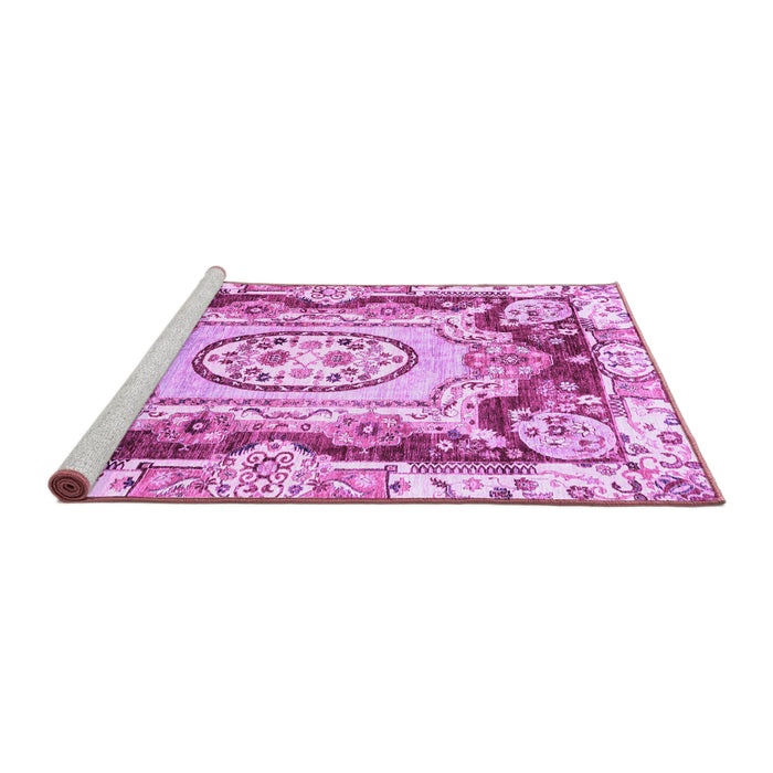 Sideview of Machine Washable Abstract Purple Modern Area Rugs, wshabs3237pur