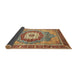 Sideview of Abstract Brownish Green Modern Rug, abs3238