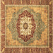 Square Abstract Brown Modern Rug, abs3238brn