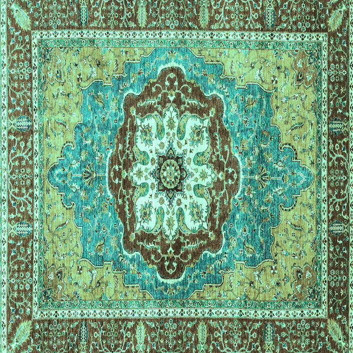 Square Machine Washable Abstract Turquoise Modern Area Rugs, wshabs3238turq