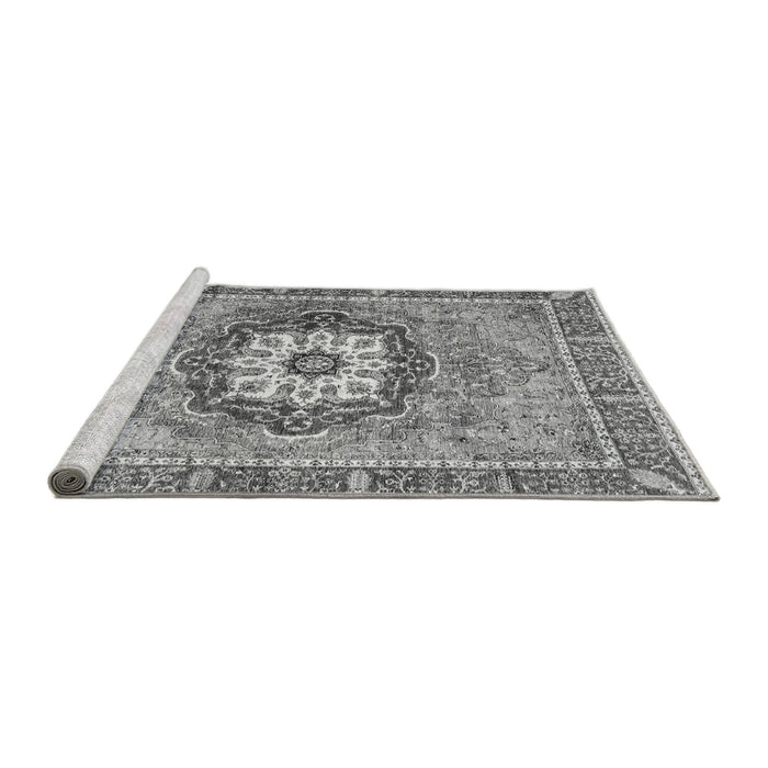Sideview of Machine Washable Abstract Gray Modern Rug, wshabs3238gry