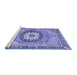 Sideview of Machine Washable Abstract Blue Modern Rug, wshabs3238blu