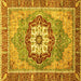 Square Abstract Yellow Modern Rug, abs3238yw