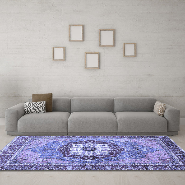 Machine Washable Abstract Blue Modern Rug in a Living Room, wshabs3238blu