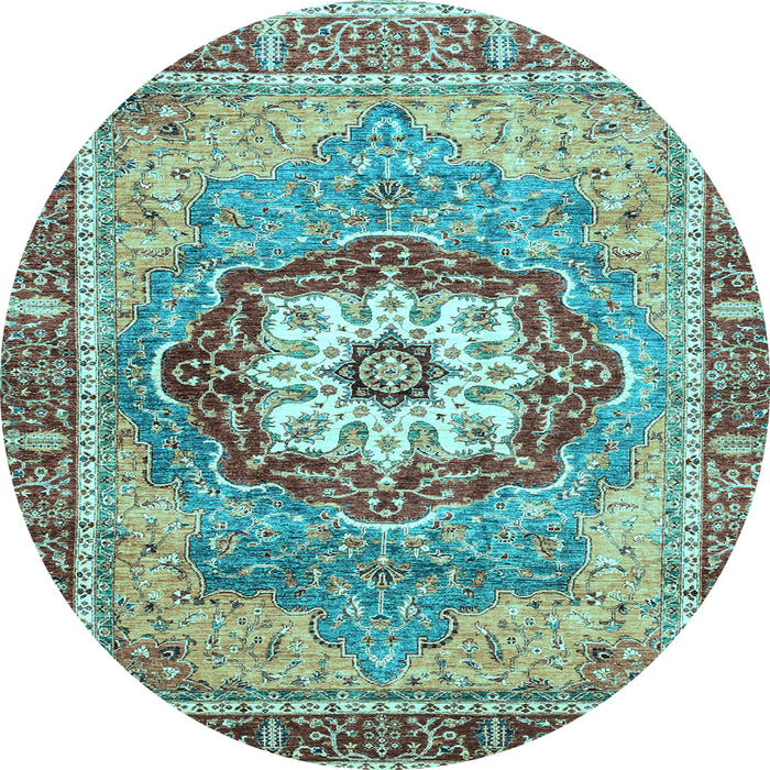 Round Machine Washable Abstract Light Blue Modern Rug, wshabs3238lblu