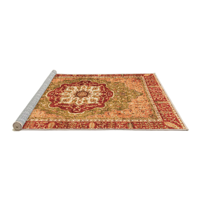 Sideview of Machine Washable Abstract Orange Modern Area Rugs, wshabs3238org