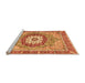 Sideview of Machine Washable Abstract Orange Modern Area Rugs, wshabs3238org