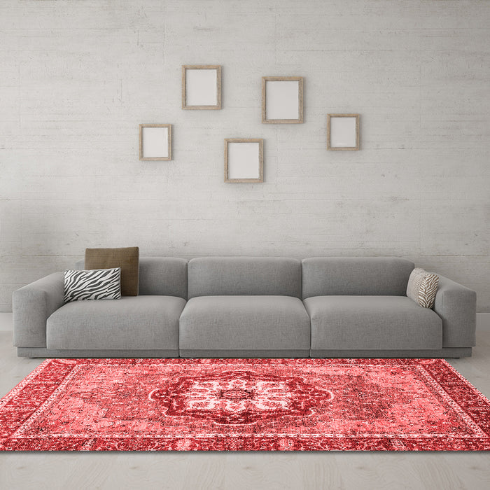 Modern Red Washable Rugs
