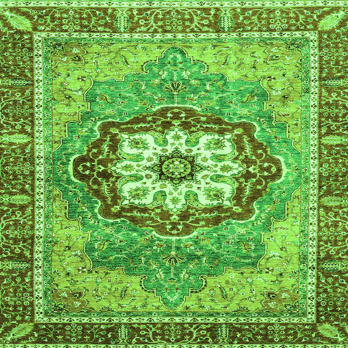 Square Abstract Green Modern Rug, abs3238grn