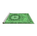 Sideview of Machine Washable Abstract Emerald Green Modern Area Rugs, wshabs3238emgrn