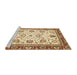 Sideview of Machine Washable Abstract Red Rug, wshabs3239