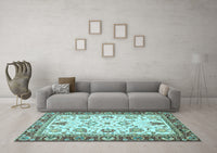 Machine Washable Abstract Light Blue Modern Rug, wshabs3239lblu