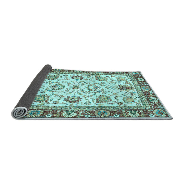 Sideview of Abstract Light Blue Modern Rug, abs3239lblu