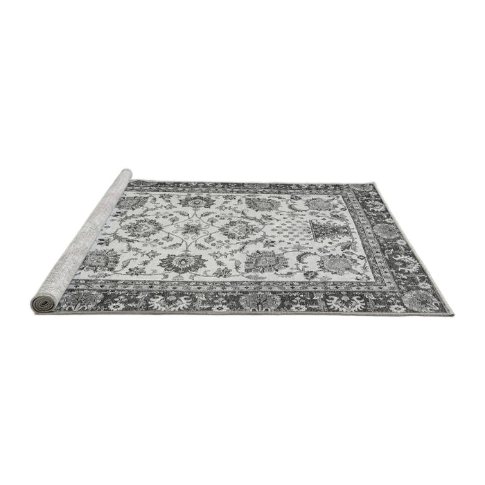 Sideview of Machine Washable Abstract Gray Modern Rug, wshabs3239gry