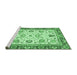 Sideview of Machine Washable Abstract Emerald Green Modern Area Rugs, wshabs3239emgrn