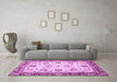 Machine Washable Abstract Purple Modern Area Rugs in a Living Room, wshabs3239pur