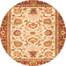 Round Abstract Orange Modern Rug, abs3239org