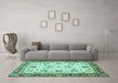 Machine Washable Abstract Turquoise Modern Area Rugs in a Living Room,, wshabs3239turq