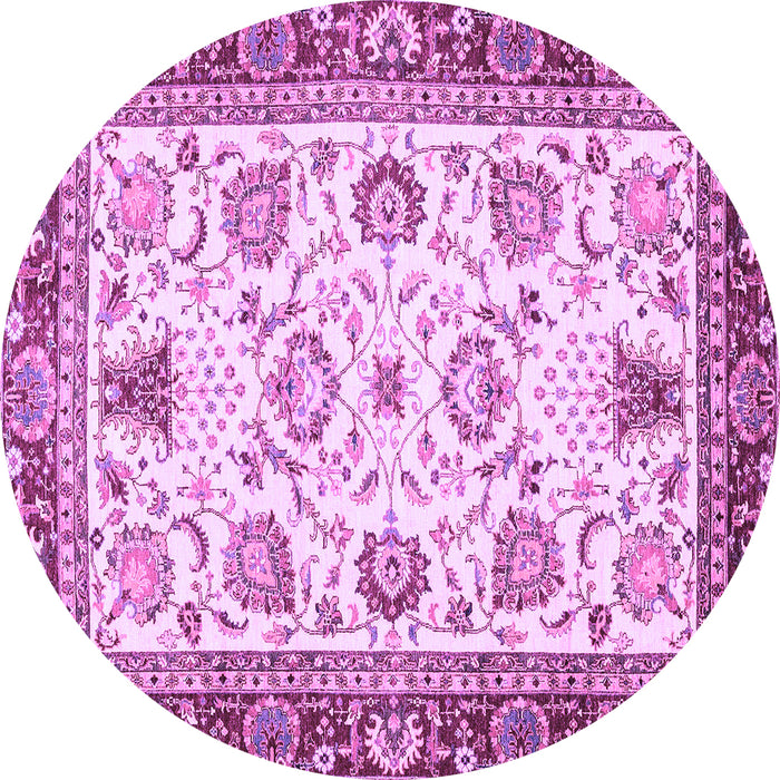 Round Abstract Purple Modern Rug, abs3239pur