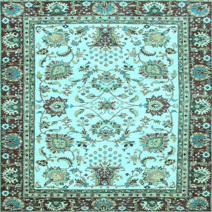 Square Abstract Light Blue Modern Rug, abs3239lblu