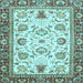 Square Abstract Light Blue Modern Rug, abs3239lblu