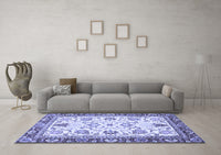 Machine Washable Abstract Blue Modern Rug, wshabs3239blu