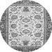 Round Abstract Gray Modern Rug, abs3239gry