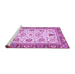 Sideview of Machine Washable Abstract Purple Modern Area Rugs, wshabs3239pur