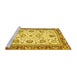 Sideview of Machine Washable Abstract Yellow Modern Rug, wshabs3239yw