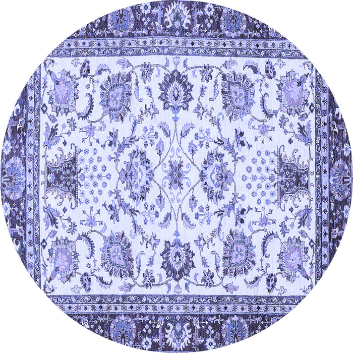Round Abstract Blue Modern Rug, abs3239blu