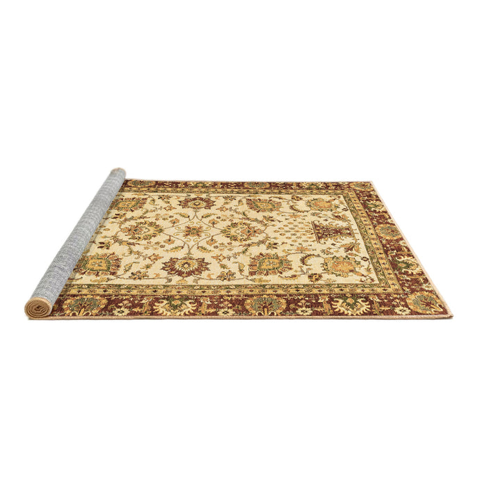 Sideview of Machine Washable Abstract Brown Modern Rug, wshabs3239brn