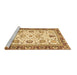 Sideview of Machine Washable Abstract Brown Modern Rug, wshabs3239brn