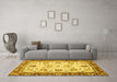 Machine Washable Abstract Yellow Modern Rug in a Living Room, wshabs3239yw