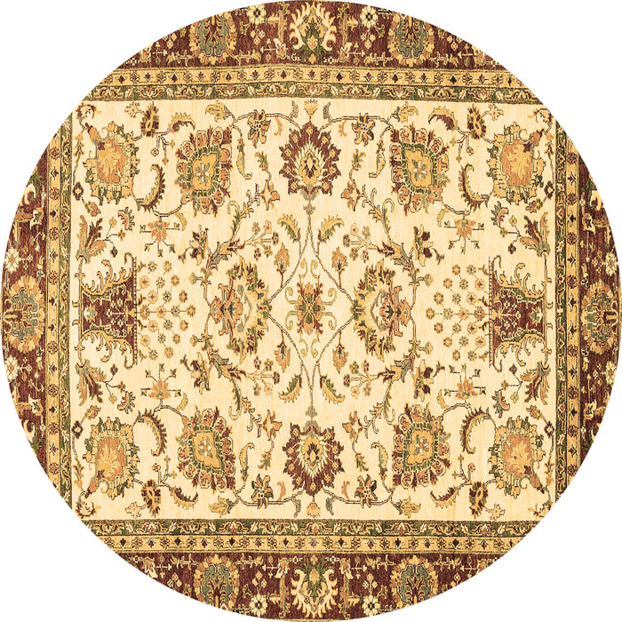 Round Machine Washable Abstract Brown Modern Rug, wshabs3239brn