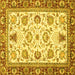 Square Abstract Yellow Modern Rug, abs3239yw