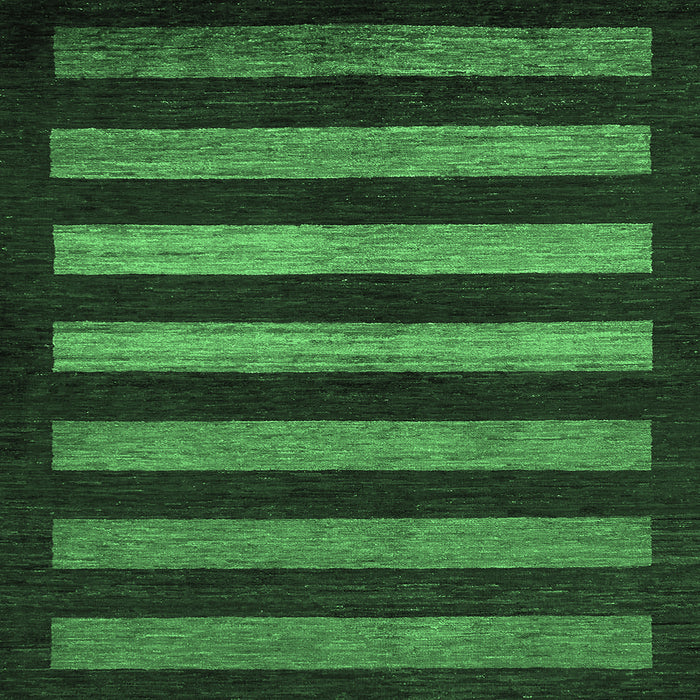 Square Machine Washable Abstract Emerald Green Modern Area Rugs, wshabs323emgrn